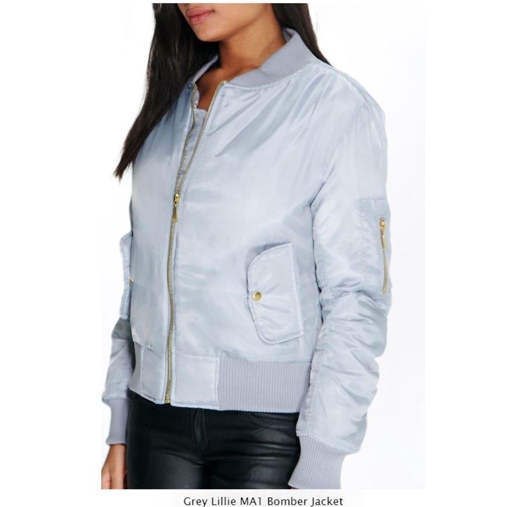Grey/silver bomber jacket - Picture 2 of 8